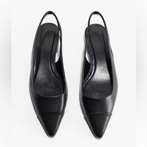 H&M Black Pointed Toe Slingback Flats